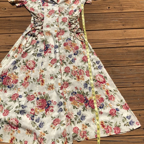 Jennifer James Vintage Midi / Maxi Cottagecore Boho Feminine Floral Dress - Picture 8 of 8